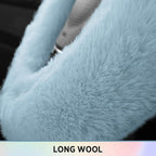 Steering Wheel Cover, Fluffy Car Wheel Covers for Women/Girls/Ladies，Soft Wool Fur Steering Wheel Protector, Universal 14 1/2 inches to 15 inches - Blue