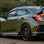 Window Visors Rain Guards for Honda Civic Hatchback 2016 2017 2018 2019 2020 2021, Outside Mount Window Vent Wind Deflectors Visors Shades for Fresh Air Circulation, Smoke Tinted, 4PCS