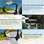 Clip on Blind Spot Mirror, HD Glass Frameless Convex Rear View Mirrors Exterior Accessories with Wide Angle Adjustable Stick for Car SUV and Trucks, White