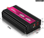 3000W Power Inverter 12V DC to 110V/120V AC, 6000W Peak Car Inverter with 2 AC Outlets, 2.4A USB Port & LCD Display, Portable Backup Power Converter for RV, Truck, Camping, Outdoor & Emergency