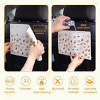 60 Pcs Car Garbage Bin Bags, Waterproof Seal Disposable Car Trash Bags | Automotive Trash Cleaning Bags, Standing and Self Adhesive Dual-Purpose Garbage Bag for Car, Truck, SUV, RV & Vehicle