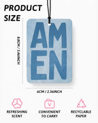 Blue Boho Christian Car Air Freshener 4 Pcs Coconut Scented, Jesus Loves You Car Accessories Mirror Decor, Inspirational Religious Hanging Air Freshener for Cars Closet Drawer Books Kids Room