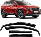 in-Channel Rain Guards Fit for Hyundai Tucson 2022 2023 2024 2025 2026, Durable Side Windows Rain Guard Wind Deflectors 2022-2026 Tucson Rain Guard Black 4 PCS