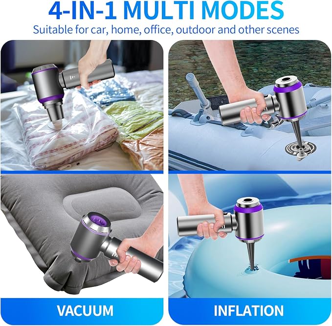 20000Pa Car Vacuum Cleaner High Power, Cordless Mini Vacuum Air Duster for Car Detailing Kit, 4-in-1 Portable Handheld Vacuum with Brushless Motor, Aspiradora para Carro, Home Office Pet (Purple)