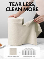 Microfiber Cleaning Cloth Roll- 75 Sheets, 12"x12" (CoolGrey) | Super Absorbent, Lint-free, Tear-away Microfiber Towel Roll, for All-Purpose Cleaning, Reusable Alternative to Paper Towels