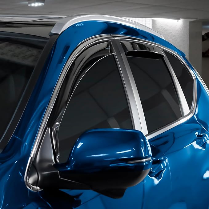 Goodyear Shatterproof in-Channel Window Deflectors for Honda CR-V (CRV) 2017-2022, Rain Guards, Window Visors for Cars, Vent Deflector, Car Accessories, 4 pcs - GY003445LP