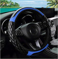 Car Steering Wheel Cover, 14.5-15inch Leather Anti-Slip Car Wheel Cover Protector, Safety Comfortable Desgin, Universal Auto Steering Wheels Accessories for Cars Truck SUV (Blue)
