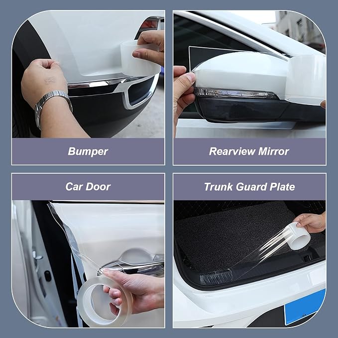 Car Door Edge Guards/Door Sill Protector, Anti-Scratch Anti-Collision Adhesive Strip, for Most Vehicles (2Inx33Ft, Transparent)