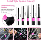 Windshield Cleaner Tool, 17Pcs Pink Car Interior Cleaning Kit, Detailing Kit Cleaner, Detailing Brush, Cleaning Gel, Inside Cleaning Supplies Accessories for Women Girl Gift