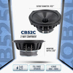 ORION Cobalt Series CB525C 2-Way Car Audio Component System - 5.25” Speakers, Full Range, Enhanced Bass, 240W, 4 Ohms, Easy Installation, 1” Silk Dome Tweeter, External Passive Crossover (Pair)