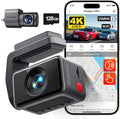 F4 Pro 4K Mini Dash Cam Front and Rear, STARVIS 2 Night Vision, 128GB Card Included, 5.8GHz WiFi 6 Instant Export, 2.2" Touch Screen Dash Camera for Cars, Voice Control, 24H Parking Mode
