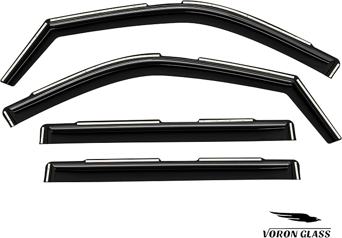 Voron Glass in-Channel Extra Durable Rain Guards for Toyota Tundra 2022-2026 CrewMax, Window Deflectors, Vent Window Visors, 4 Pieces - 200814