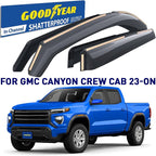 Goodyear Shatterproof in-Channel Window Deflectors for GMC Canyon 2023-2026 Crew Cab, Rain Guards, Window Visors for Cars, Vent Deflector, Car Accessories, 4 pcs - GY008455