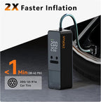 Tire Inflator Portable Air Compressor - 150PSI Cordless Air Pump with Digital Tire Pressure Gauge, Auto Shut Off, DC/AC 2-in-1 for Car/Motorcycle/E-Bike/Ball