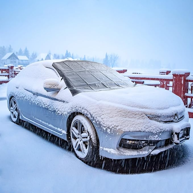 Windshield Snow Cover Ice Removal Wiper Visor Protector All Weather Winter Summer Auto Sun Shade for Cars Trucks Vans and SUVs Stop Scraping with a Brush or Shovel