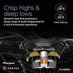 A-Series TS-A250D4 10” Subwoofer – 1300W Max, Flexible Wiring, Powerful Bass Output