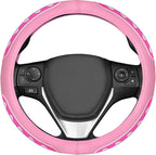 Ventilated Heart-Shaped Steering Wheel Cover with Anti-Slip Leather Grip. Compatible with Ford, Toyota, Honda, Nissan, and Chevrolet Vehicles for 14.5-15.2 inch Round Steering Wheels.