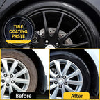Tire Shine Paste - Black High Gloss Dressing, Tyre Coating Gel, Automotive Waxing Tool, Durable Vehicle Finish | Ideal for Car Motorcycle Truck Wheel Rim Cleaning Renovation Maintenance Refurbishing