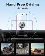 Magnetic Wireless Car Mount Charger, 15W Fast Charging for MagSafe Car Mount,Magnetic Car Phone Holder Mount, Car Cell Phone Holder Fit iPhone 17 16 15 14 13 12 All Smartphones