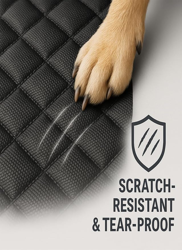 fidozen Dog Car Seat Cover, Universal Fit, Waterproof, Breathable, Machine Washable, Pet Hammock with Storage Pocket, (Black, Extra Large)