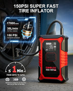 A3 Jump Starter with Air Compressor, 3000A Portable Car Battery Booster (9.0 Gas/6.5L Diesel) with 150PSI Auto-Shutoff Tire Inflator, 12V Supersafe Lithium Jump Box Car Battery Jumper Starter