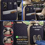 2 Pack Car Back Seat Cover 3 Pocket + 1 XLarge Pocket Organizer Protector from Dirt Scratches Mud Fit All Automotive Model Waterproof Durable Preventing the Impact of Children Kick 17"x25"