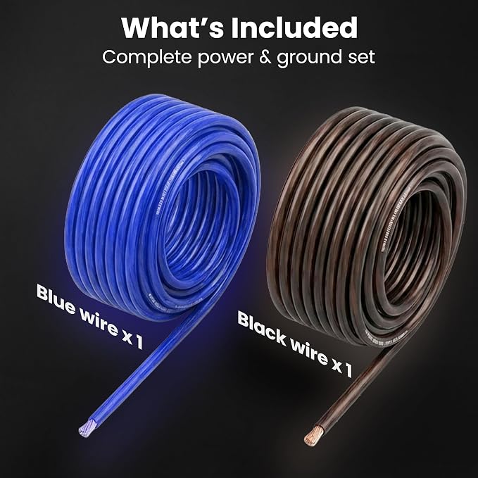 8 Gauge Wire 25 ft, 8 AWG Battery Cable CCA, Copper-Clad Aluminum Power Ground Cable for Car Audio Amp, Automotive, RV