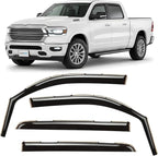 in-Channel Incredibly Durable Rain Guards for Dodge Ram 1500 2019-2026 Crew Cab, Original Window Deflectors, Vent Window Visors, Vent Deflector, 4 pcs. - 619418