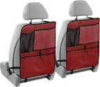 Maroon Car Front Seat Back Kick Mats, Seat Protection for Backseat