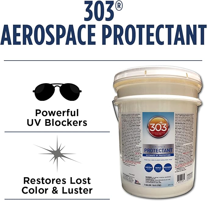 Aerospace Protectant Spray, UV Protection, Repels Dust, Dirt, & Staining, Matte Finish, Restores Like-New Appearance, Outdoor Cleaning Supplies 5 Gallons