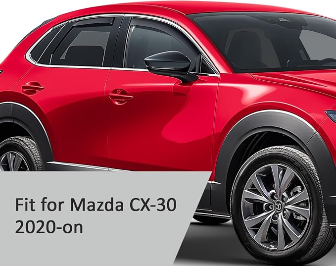 Voron Glass in-Channel Extra Durable Rain Guards for Mazda CX-30 2020-2026, Window Deflectors, Vent Window Visors, 4 Pieces - 201235