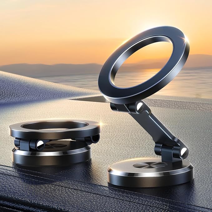 Fits MagSafe Car Mount, [All-Metal] Magnetic Phone Holder for Car with Strong Magnets, 360° Adjustable iPhone Car Mount, Car Accessories for Women Men, for iPhone 17 Pro Max 16 15 14 13 12