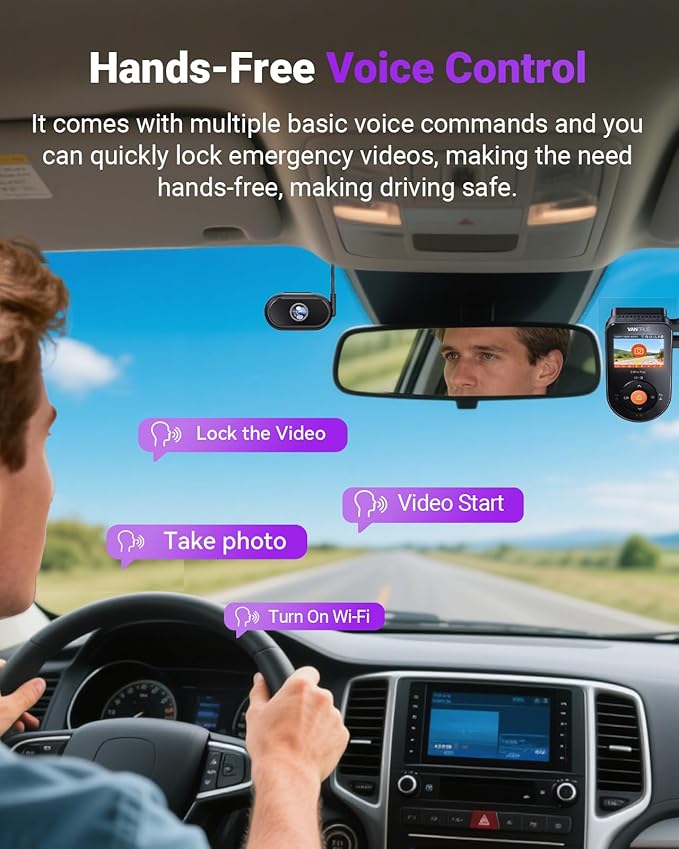 S1 Pro DMS AI Dash Cam Front and Inside, ADAS, DMS, 2.7K 2 Channel Dash Camera, STARVIS 2 Dashcam, HDR Night Vision, 5G WiF i& GPS, APP/Voice Control, 24/7 Parking Mode, 1TB Max