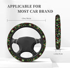 Wild Strawberry Elastic Steering Wheel Cover Non-Slip Breathable Steering Wheel Protector Fit Auto, SUVs, Truck