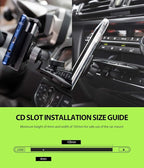 2 in 1 CD Slot Car Phone Holder Mount One Touch Premium Adjustable Phone Grip Strong Magnet Clip Cradle for Universal Smartphone - Black