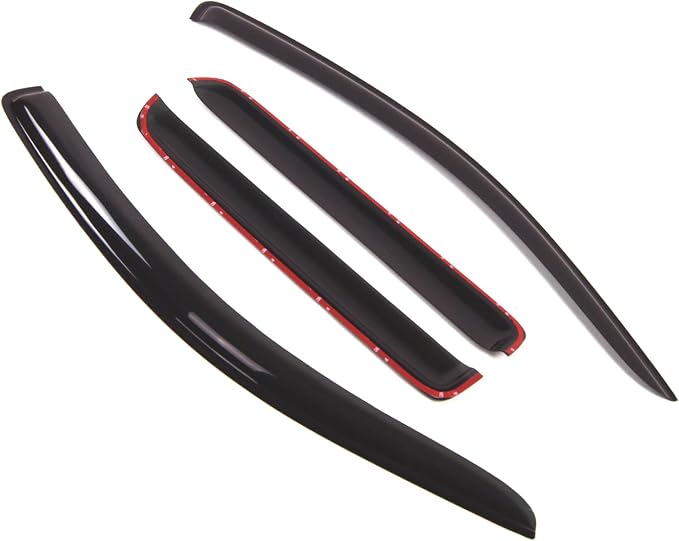 WD2-330 Dark Smoke 4 Pcs Set Window Visor (Outside Mount) Deflector Rain Guard Compatible with 2007-2010 Mitsubishi Outlander