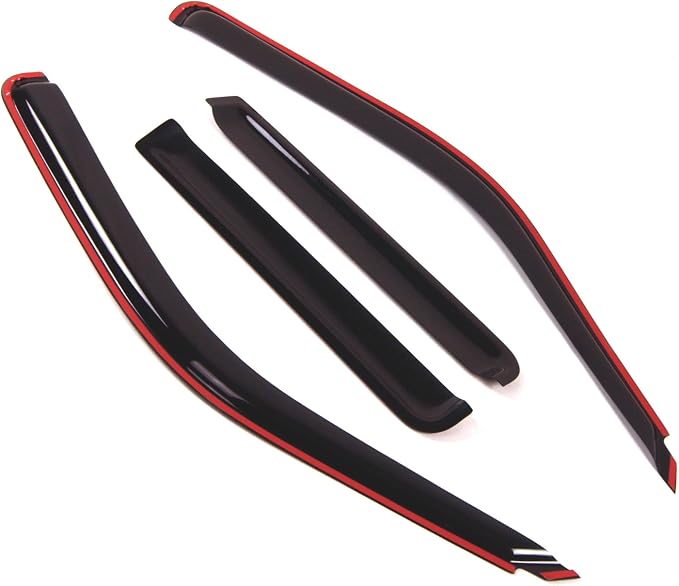 in-Channel Window Vent Visors Rain Guards Compatible with Ford Explorer 1991-2001 | Side Window Wind Deflectors Rain Shields | Smoke Tinted, 4 Pcs Set, DGWV-156i