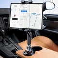 Cup Holder Tablet Mount for Car, [2025 Latest Upgraded] Adjustable Long Neck Car Tablet Holder Friendly Compatible with iPad, Pro, Air, Mini Samsung Galaxy Tab, All 6.1-12.9" Tab