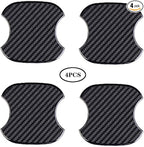 4Pcs Universal 3D Carbon Fiber Car Door Handle Paint Scratch Protector Sticker Auto Door Handle Cups Protective Pad (M)
