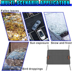 Magnetic Car Windshield Snow Cover, Extra Large Auto Ice Guard Windshield Cover with Side Window & Side Mirror Protector, Safe Reflective Vehicle Winter Exterior Accessories (Black)