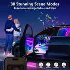 Car Led Lights Interior,Car Ambient Lighting,Inside Lights for Car,APP Control 16 Million Colors Music Sync,DIY Mode Multicolor Led Lights for Car Interior,Trucks,SUVs,12V USB Power