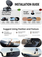 15W for MagSafe Car Mount Charger - Dual USB-C Ports, Magnetic Phone Holder for Car, Magnetic Wireless Car Charger, Vacuum Suction Cup Phone Mount for iPhone 17 Pro Max 16 15 Truck Jeep Black