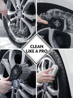 6PCS Car Wheel Brush Kit, Tire Brush for Cleaning Tires, Soft Rim Brush, Bendable Wheel Cleaner Brush, Double-Ended Detailing Brush, Applicator Pads, Wheel Brushes for Cleaning Wheels