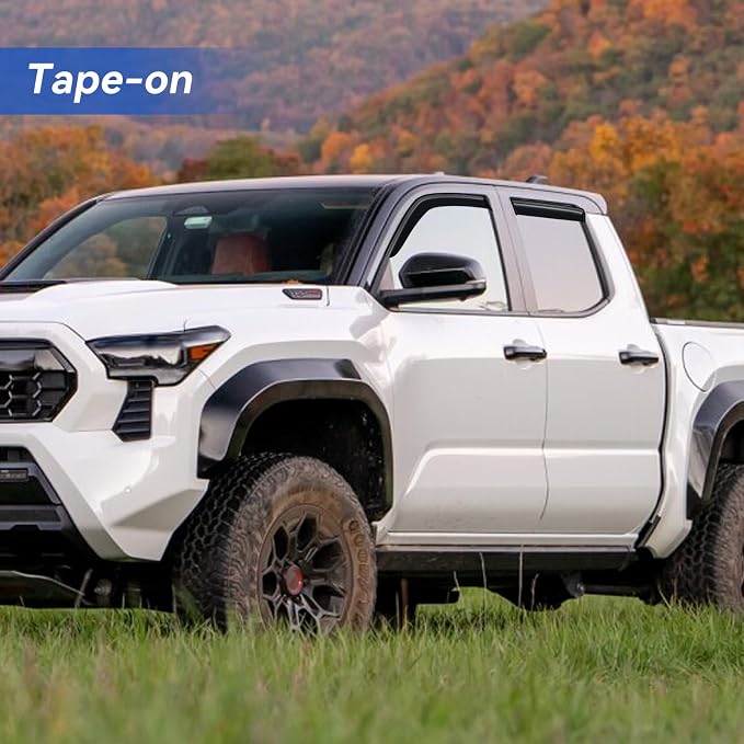 Window Visors Rain Guards for 2022-2026 Toyota Tundra Double Cab, Out-Channel Window Vent Wind Deflectors Visors Shades for 22 23 24 25 26 Tundra Extended Cab