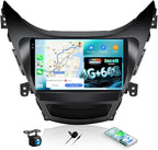 4G+64G Car Radio for Hyundai Elantra 2011 2012 2013 Android 13 Replacement Upgrade Stereo with CarPlay Android Auto 9 Inch Touch Screen Head Unit with Backup Camera Mic