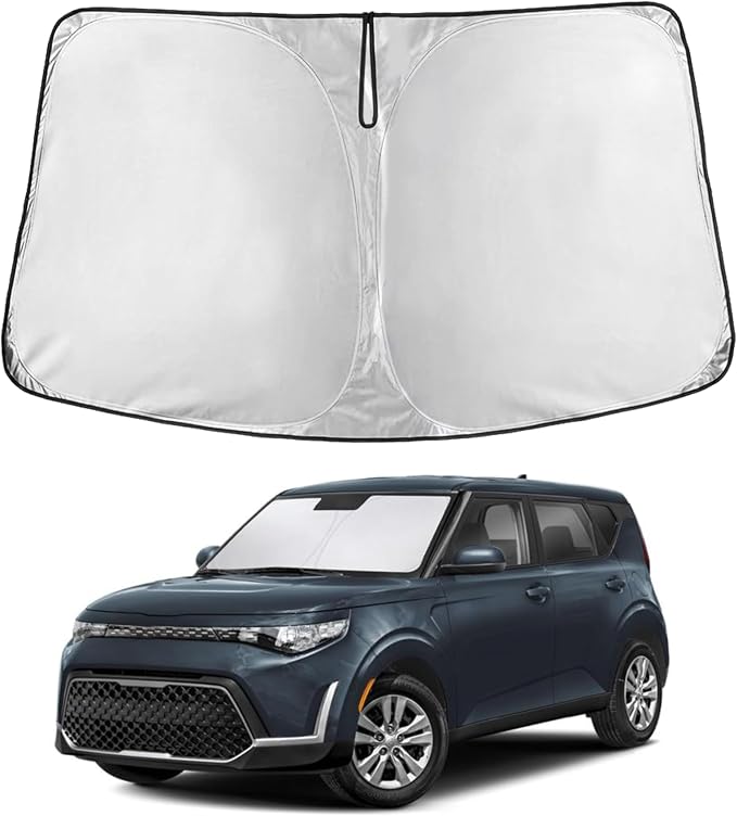 Windshield Sunshade for Kia Soul 2020-2024 2025 2026, Sun Visor for Front Windshield & Window Sun Shade Cover, UV Heat Blocker & Protector, Car Accessories