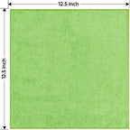 Green Microfiber Cleaning Cloth 12 Pack, 12.5 x 12.5 inch Microfiber Towels for Cars, Ultra Absorbent Car Washing Cloth, Lint Free Streak Free Cleaning Rags for Car, Kitchen, and Window