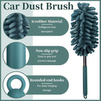 2 PCS Car Interior Duster with Extension Pole, Microfiber Car Dusters with Bendable Head, Cars Duster Exterior&Interior Scratch Free, for Cleaning of Vehicle Details, Offices, Window(Nude Blue)