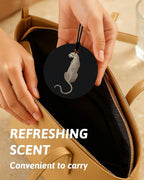 Leopard Print Orange Car Air Freshener 4 Pcs, Inspirational Cheetah Lips Lucky 8 Ball Round Hanging Air Freshener for Cars Closet Drawer Books, Girly Y2k Car Accessories Mirror Decor for Women