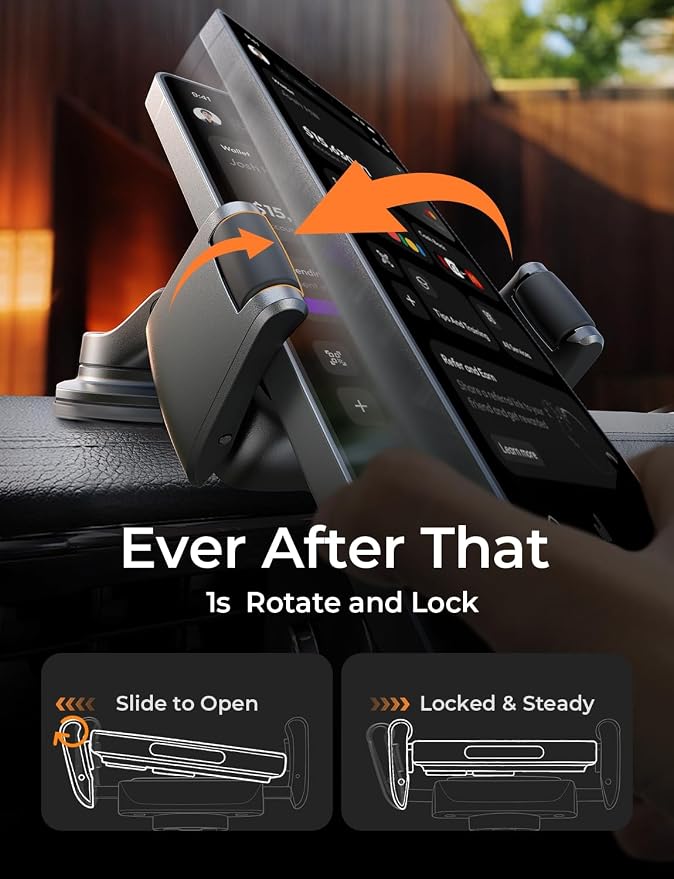 Suction Phone Mount for Car, [Ultra Suction & 95% Cases Friendly] Car Phone Holder Mount Vacuum Dashboard Phone Holder, Car Cell Phone Holder for iPhone 17 16 15 14 Pro Max Air Galaxy S26 S25